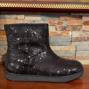 Brand New Cute & Comfy Womens Black Sequence ankle Boot